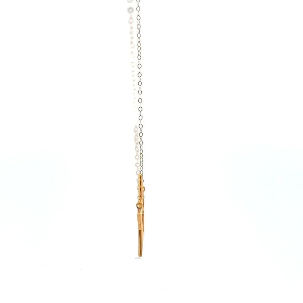18K Gold Necklace Chain Cable Link Star Pendant 1.37 grams - Picture 8 of 9